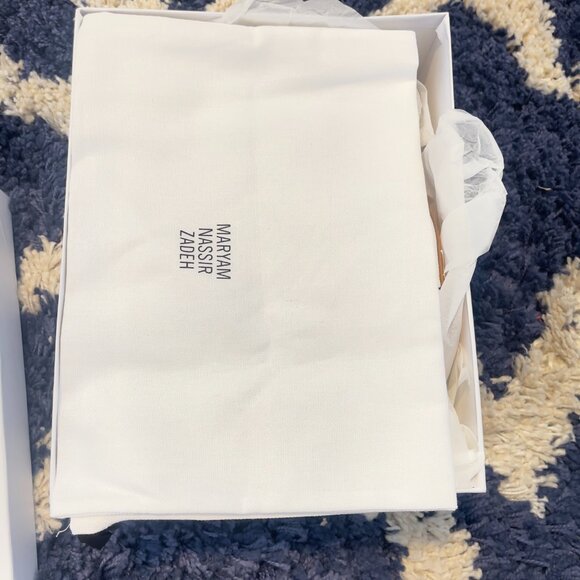 NIB Maryam Nassir Zadeh Lido Suede Wedge Slip On Sandal in Pearl Size 39.5 - Picture 9 of 11